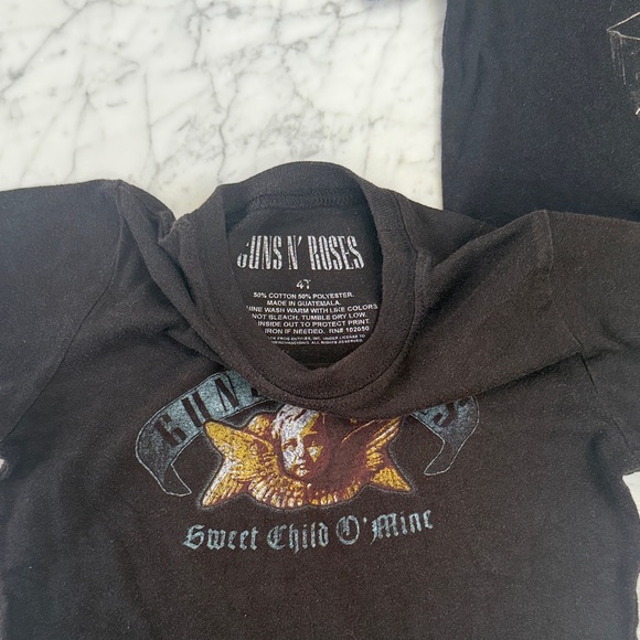 Black Graphic Band T-Shirts Bundle Sz 3/4T Metallica Guns Roses - Picture 3 of 7
